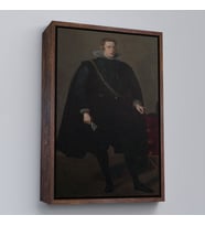 Çerçeveli Velazquez Diego - Philip IV İspanya ve Portekiz Kralı Tablosu (Altın)