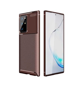 Samsung Galaxy Note 20 Ultra Kılıf Esnek Soft Karbon Tasarım Legion Serisi (Kahverengi)