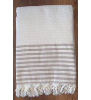 Koltuk Kanepe Örtüsü Koruyucu  Koltuk Şalı  170x200  Çekyat Örtüsü (Krem)