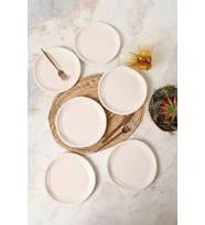 Krem Bloom Pasta Tabağı 24 Cm 6 Adet 030