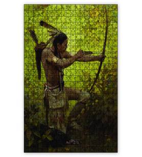 Cakapuzzle Av daki Kızılderili Puzzle Yapboz MDF (Ahşap) (120 Parça)