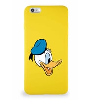Apple iPhone 6 Plus Soft Premier Kapak Donald Duck-F Tasarımlı Silikon Kılıf - Sarı (Şeffaf)
