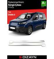S-Dizayn Fiat Doblo 3 Krom Sürgülü Kapı Çıtası 2 Prç 2022 Üzeri A+ Kalite