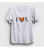 Presmono Unisex Beyaz Logo Fox Tilki T-Shirt 367910tt