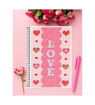 Seni Seviyorum Defter 1 Adet Özel Tasarım A4 Boyutu 21*29 Cm Telli Çizgili defter