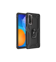 Huawei P Smart 2021 Kılıf Sofya Yüzüklü Kapak - Siyah