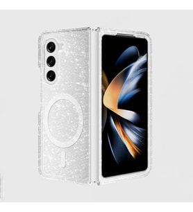 Samsung Galaxy Z Fold 6 Uyumlu Kılıf M-safe Şarj Özellikli Parlayan Simli Saydam Renkli Zore Allstar Kapak