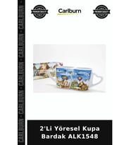 Özel Üretim İkili Set Mutfak Hediye Kahve Kupası 2'Li Yöresel Kupa Bardak ALK1548
