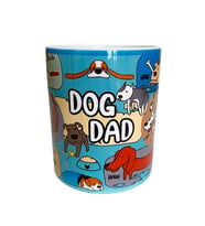 DOG DAD temalı dijital baskılı hediyelik tasarım kupa bardak. (Beyaz)