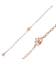 Gümüş Rose Lotus Çiçeği Kadın Bileklik