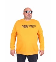 Starbattal Erkek Büyük Beden Sıfır Yaka 3ip Sweat Respect 24205 HARDAL