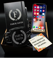 Kişiye Özel Ahşap Telefon Tutacağı & Ajanda Defter & Kupa Bardak & Tükenmez Kalem Hediye Seti