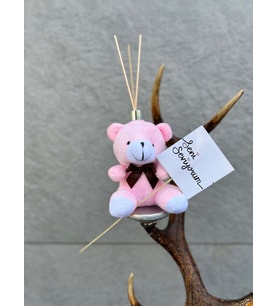 Oda Kokusu Gül Aromalı Pembe Peluş Ayıcık İçerisinde, Seni Seviyorum Kartlı Hediyelik 15 ML Kalıcı Koku
