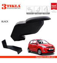 Hyundai i10 2008-2013 Delmesiz Çelik Ayaklı Siyah Kolçak Kol Dayama