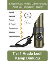 #KampDüdüğü 7’si 1 Arada Acil Durum Düdüğü Kamp Pusulalı Fenerli Deprem Outdoor Hayatta Kalma Afet