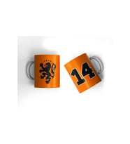 Hollanda EURO 2024 Hollanda Kupa Bardak Baskılı Kahve Kupası Hediye Porselen Kupa (Beyaz)