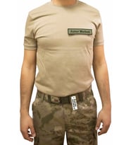 Askeri Subay Tişört - Yeni Tsk Penye Cırt Cırtlı Peç Alanlı T-shirt
