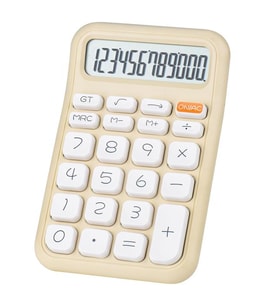 PM-25408 Krem Renk Beyaz Tuş 12 Haneli Hesap Makinesi