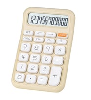 PM-25408 Krem Renk Beyaz Tuş 12 Haneli Hesap Makinesi