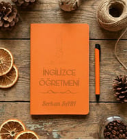 Kişiye Özel İngilizce Öğretmeni Defter Öğretmenler Günü Hediyesi (Turuncu)