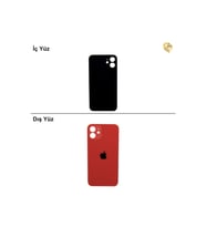 iPhone 12 Kırmızı Renk Arka Kapak Arka Cam Batarya Kapağı Lazer Kesim Kapak Pil Kapağı