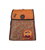 Frida Kahlo Figürlü Kapaklı Sırt Çantası Etnik Bohem Style - BORDO