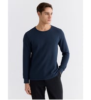 LC WAIKIKI Lacivert Bisiklet Yaka Uzun Kollu Erkek Pijama Üst