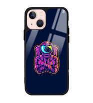 iPhone 13 Neon Astronot Tasarımlı Glossy Telefon Kılıfı