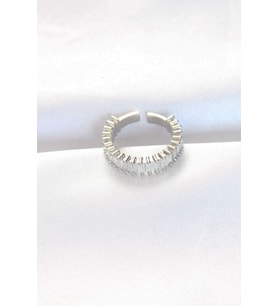 Sıralı Baget Taşlı Silver Renk Ayarlanabilir Yüzük