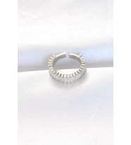 Sıralı Baget Taşlı Silver Renk Ayarlanabilir Yüzük