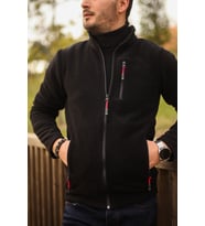 SUVASS CO Champ Erkek Polar Tam Fermuarlı 3 Cepli Kalın Outdoor Polar Ceket Tactical Fleece (Siyah)