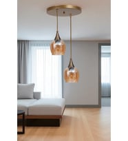 ENZO 2 Lİ TEPSİLİ ESKİTME BAL CAMLI SARKIT