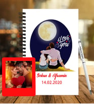 Sevgililer Gününe Özel Ahşap Defter Kalem &  Instagram Çerçeve Hediye Seti 2
