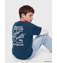 LCW Kids Petrol Bisiklet Yaka Erkek Çocuk Tişört