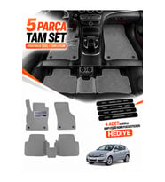 e-biz OPEL ASTRA H-HATCHBACK (2004-2010) Uyumlu EVA Oto Paspas Metal Topukluklu Havuzlu Açık Gri