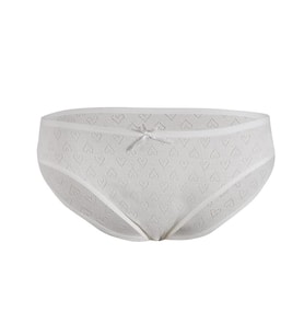 12 Adet Yıldız Bayan Kalpli Ribana Bikini Külot Slip Ekru 3577