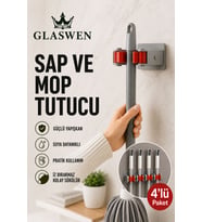 Paspas Süpürge Fırça Ve Mop Askısı Sap Tutucu Mutfak Banyo Askı