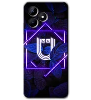 Realme C53 Kılıf HD Desen Baskılı Kılıf - Dark Neon Yaprak Ü Harfi