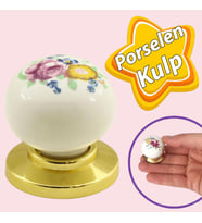 Kardelen Gerçek Porselen Düğme Gold Altın Çekmece Dolap Kapak Kulpu Kulbu Porselen Kulp