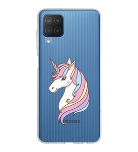 Samsung Galaxy M12 Kapak Unicorn Tasarımlı Şeffaf Silikon Kılıf