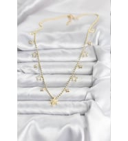 Pirinç Gold Renk Zirkon Taşlı Kutup Yıldızı Model Kadın Kolye 5886 - HPSBYI6029-3522