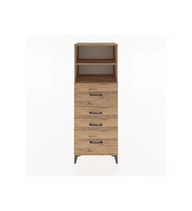 Hyperion Dolap 2 Raflı 4 Çekmeceli 60x44x163 Çam-Çam