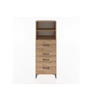Hyperion Dolap 2 Raflı 4 Çekmeceli 60x44x163 Çam-Çam