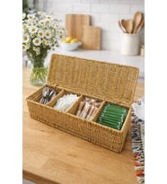 4 Bölmeli Rattan Organizer, Dolap Düzenleyici