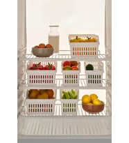 6 lı Buzdolabı Organizeri Düzenleyici Çok Amaçlı Dolap Düzenleyici Beyaz 12x30x14 cm