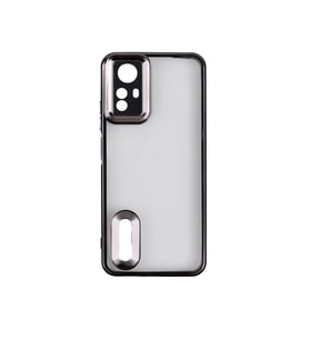 Xiaomi Redmi Note 12S Kılıf Köşeleri Renkli Şeffaf Kamera Korumalı Silikon Luxury Kapak (Siyah)