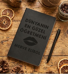 Kişiye Özel Dünyanın En Güzel Öğretmeni Defter Öğretmenler Günü Hediyesi (Siyah)