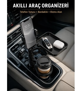 Araç Konsolu İçin Telefon Tutuculu Bardaklık Düzenleyici