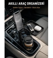 Araç Konsolu İçin Telefon Tutuculu Bardaklık Düzenleyici