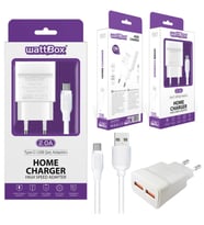 Wattbox Telefon Şarj Aleti Set 2A Type-C 2Usb